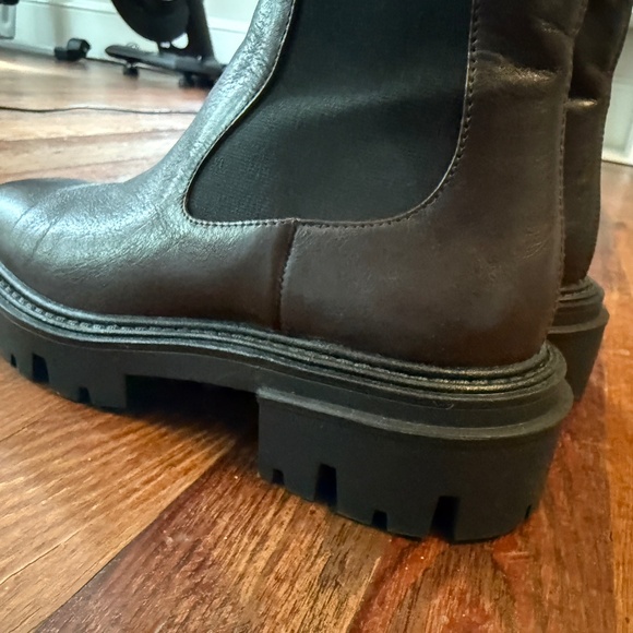 Zara brown leather lug sole Chelsea boots | size 37 - Picture 4 of 10
